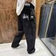 Чоловічі чорні широкі джинси Stussy з фірмовою вишивкою, оверсайз, стиль Y2K 34 (1027-552) - изображение 4