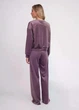 Жіночий велюровий комплект: світшот та штани Giulia SOFT WINTER 5815/080 M Violet-lavender purple, бавовняний велюр, для дому - зображення 5