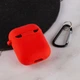 Силиконовый футляр с микрофиброй для наушников AirPods 1/2 красный - изображение 3