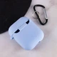Силиконовый чехол для наушников AirPods 1/2 эластичный ударопрочный микрофибра голубой - изображение 4