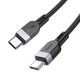 Кабель Hoco X109 Energy Type-C — Type-C 60W 3 м силіконовий чорний - зображення 3