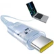 Дата кабель Type-C to Type-C 100W Baseus Gem плетений 1м Galaxy Blue - зображення 4