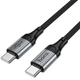 Дата кабель Hoco X121 Nuevo Type-C to Type-C 60W 1.5м чорний алюміній - зображення 5
