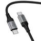 Дата кабель Hoco X121 Nuevo Type-C to Type-C 60W 1.5м чорний алюміній - зображення 6