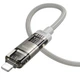 Дата кабель Hoco U151 4in1 Type-C to USB/Lightning 240W плетений 1.2м сірий - зображення 3