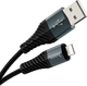 Кабель Hoco X38 Micro USB для заряджання та передавання даних міцний обплетений 1 м чорний 2.4А - зображення 2