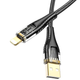 Кабель Hoco U121 для зарядки и передачи данных с коннекторами Type C и Lightning длиной 1.2 метра черный - изображение 3