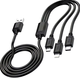 Кабель Hoco X74 3 в 1 для заряджання смартфонів і планшетів Lightning Micro USB Type C чорний - зображення 5