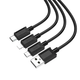 Кабель Hoco X74 3 в 1 для заряджання смартфонів і планшетів Lightning Micro USB Type C чорний - зображення 6