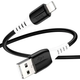 Кабель Hoco X82 iP USB-A to Lightning для заряджання та передавання даних чорний 2 4 A 1 м силіконовий - зображення 8