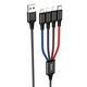 Кабель Hoco X76 4 в 1 для зарядки устройств с Lightning Type-C Micro USB черный 2А 1м - изображение 1