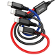 Кабель Hoco X76 4 в 1 для зарядки устройств с Lightning Type-C Micro USB черный 2А 1м - изображение 3