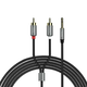 Кабель Hoco UPA10 RCA 3.5 mm аудіокабель для під'єднання музики з позолоченими конекторами сірий - зображення 3