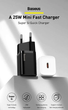 Мережевий зарядний пристрій Baseus Super Si Quick Charger 25 W для швидкого заряджання смартфонів і планшетів з USB Type-C - зображення 9
