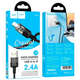 Кабель Hoco U129 Lightning для зарядки и передачи данных устройств Apple черный нейлоновая оплетка 1.2 м 2.4 А - изображение 2