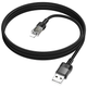 Кабель Hoco U129 Lightning для зарядки и передачи данных устройств Apple черный нейлоновая оплетка 1.2 м 2.4 А - изображение 3