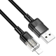 Кабель Hoco U129 Lightning для зарядки и передачи данных устройств Apple черный нейлоновая оплетка 1.2 м 2.4 А - изображение 4
