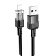 Кабель Hoco U129 Lightning для зарядки и передачи данных устройств Apple черный нейлоновая оплетка 1.2 м 2.4 А - изображение 5