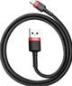 Кабель Baseus USB Type-C для заряджання та передавання даних 3 A 1 м чорний і червоний - зображення 3
