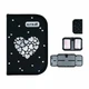 Пенал Kite Black&Silver "Сердца" 20.5х14х4 см 1 отделение с 2 отворотами каркасный на молнии черный (K26-622-5) - изображение 3
