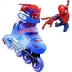 Роликовые коньки детские Disney Spiderman с подсветкой для начинающих - изображение 3