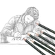 Карандаши Uni Mitsubishi 9800 5H для рисования и эскизов, 12 шт - изображение 4