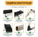 Розкладне крісло ліжко з подушкою LEOBRO Темна смужка Black (LB-1139) (LEO_LB-1139) - изображение 5
