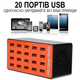 Мультзарядний пристрій на 20 USB портів Addap MCS-A5, док-станція, 80W, помаранчева - изображение 2