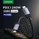 Кабель USB-С to USB-С Ugreen L705 40Gbps PD3.1 240W для быстрой зарядки, 8K 60Hz для монитора, ноутбука, MacBook, iPhone 17 16 15 и Samsung 1m Black (65175) - изображение 1