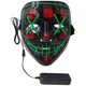 Неоновая маска Purge Mask Судная ночь светящаяся LED маска для Хэллоуина на батарейках - изображение 2