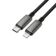 Кабель ACEFAST C23-01, USB to iP, 30W,1.2m, Nylon, Zinc alloy + TPE connectors, Black - изображение 3