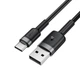 Кабель ACEFAST C22-04, USB to Type-C, 3A, 1.2m, Nylon Braid, Aluminum Alloy + TPE connectors, Black - изображение 3