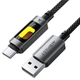 Кабель ACEFAST C21-04 USB-A to USB-C fantasy color series braided Charging data cable Black - изображение 1