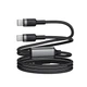 Кабель ACEFAST C22-02 USB-C to 2*USB-C 100W aluminum alloy charging data cable Black - изображение 5