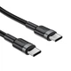 Кабель ACEFAST C22-03, Type-C to Type-C, 60W, 3A, 1.2m, Nylon Braid, Aluminum Alloy + TPE connectors, Black - изображение 3