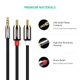 Аудіокабель UGREEN AV116 3.5mm Male to 2RCA Male, PVC, 5m Black - зображення 8