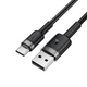 Кабель ACEFAST C22-04, USB to Type-C, 3A, 1.2m, Nylon Braid, Aluminum Alloy + TPE connectors, Black (6974316285144) - изображение 3