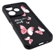 Чехол Shock Case Print для Xiaomi Redmi 13x бампер силиконовый черный с рисунком Бабочки - изображение 2