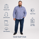 Рубашка Gold Golf Man мужская в клетку с длинным рукавом прямого кроя,10XL, Сине-серый в клетку - изображение 6