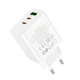 Мережевий зарядний пристрій HOCO C126A Pure Power 3Port (2xType-C + USB) 40W PD/QC White - зображення 5