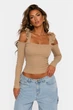 Кофта женская однотонная тёмно-бежевого цвета Fashion размер 42-44 (217222) - изображение 1