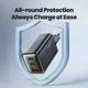 Сетевое зарядное устройство для Toocki GAN 65W три порта 2 USB- Type-C + 1 USB-A быстрая зарядка Power Delivery 3.0, Quick Charge 3.0/4.0 TCT65-22EU Black - изображение 9