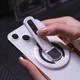 Магнітний тримач MagSafe 2в1 для телефону з подвійним магнітом, кільце-тримач, складана підставка, пластиковий, сірий - зображення 3