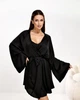 Пижама женская тройка халат майка шорты Priscilla Collection Черный, L/XL - изображение 9