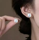 Женские сережки "Квадратики" 1.2см jewelry Белые - изображение 5