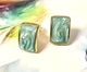Женские сережки "Дуги" 1.2см х0.9 см jewelry Зеленые - изображение 5