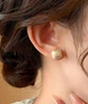 Женские сережки "Квадратики" 1.2см jewelry Золотистые - изображение 8