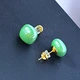 Жіночі сережки "Квадратики" 1.2 см jewelry Світло -зелені - зображення 10