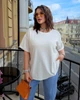 Базова футболка з куліра, вільного крою з круглим вирізом мод ЕЛТ - 007 білий50-58 - зображення 4