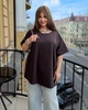 Базова футболка з куліра, вільного крою з круглим вирізом мод ЕЛТ - 007 шоколад 50-58 - зображення 1